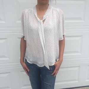 Sienna Sky Polka Dot Tie Front Blouse size XS